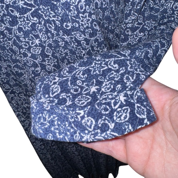 GARNET HILL Paisley V-Neck 3/4 Sleeves A-Line Lagenlook Boho Midi Dress Size 4 - Picture 5 of 16